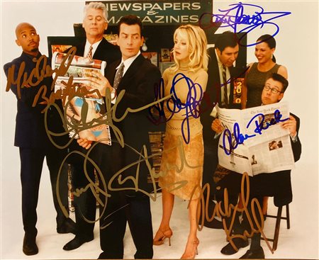 Spin City cast signed photo