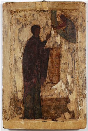 ICONA RUSSA DEL XVII SECOLO L'Annunciazione. Tempera su tavola. Cm 41,00 x...