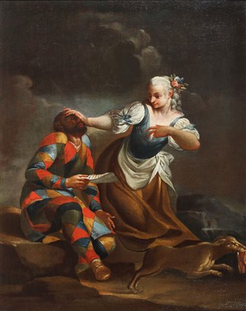 FERRETTI GIOVANNI DOMENICO (1692 - 1768) Arlecchino respinto dall'amante....