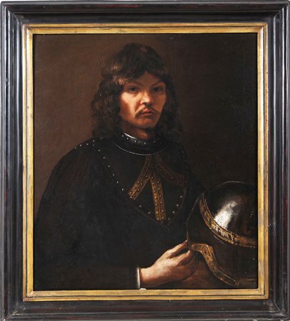 ARTISTA NORDEUROPEO DEL XVII SECOLO Ritratto di guerriero. Olio su tela. Cm...