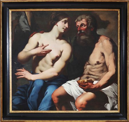 ZANCHI ANTONIO (1631 - 1722) Attribuito a. Lot e le figlie. Olio su tela. Cm...