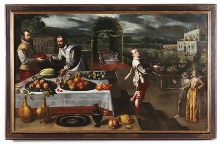 TOEPUT DETTO IL POZZOSERRATO LODEWIJK (1550 - 1605) Scena di banchetto...