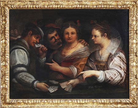 GATTI GERVASIO (1550 - 1630) Giocatori di carte. Olio su tela. Cm 120,00 x...