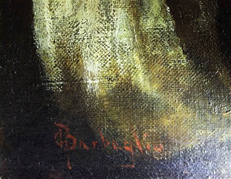 BARBAGLIA GIUSEPPE (1841 - 1910) Donna con tamburello. Olio su tela. Cm 50,00...