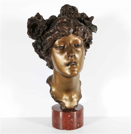 AMENDOLA GIOVANNI BATTISTA (1848 - 1887) Bacco. Bronzo a patina verde. Cm...