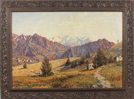 TOGNI EDOARDO (1884 - 1962) Val Sabbia. Olio su tavola. Cm 100,00 x 69,00....