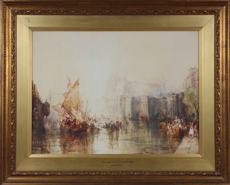 WASLEY FRANK (1848 - 1934) Roma dopo le invasioni dei Goti. Acquarello su...