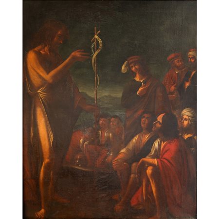 Agostino Scilla (Messina 1629 - Roma 1700)  - San Giovanni Battista che predica alle folle, 17° secolo