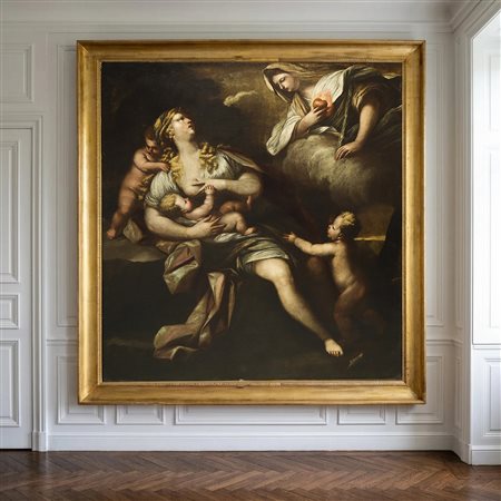 Luca  Giordano (e bottega) (Napoli 18 ottobre 1634 - Napoli  12 gennaio 1705)  - Allegoria della Fede, Speranza e Carità, Second half of the 17° century