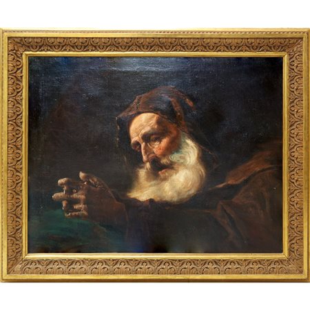Vecchio con barba in preghiera, 19° century
