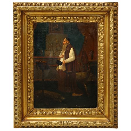 Sacerdote ortodosso in un interno, 19° century