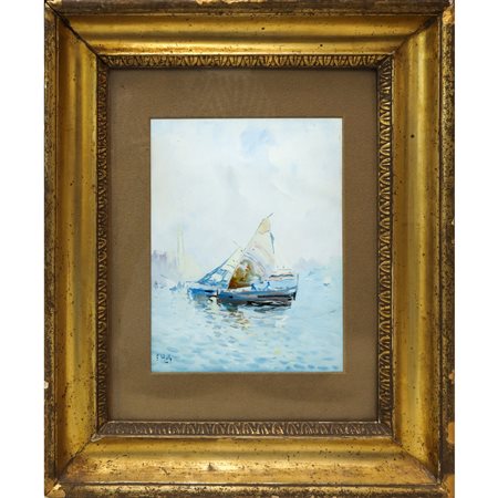 Paesaggio con barca a vela