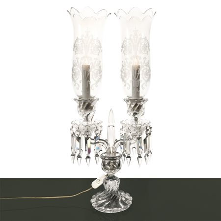 Baccarat France - Candelabro manifattura Baccarat modello Bambou Tors elettrificato