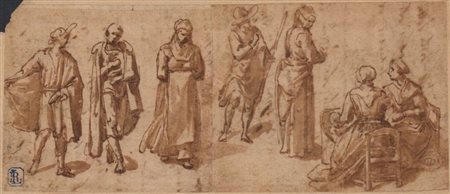  
Studio con sette figure  artista emiliano del XVI secolo
 