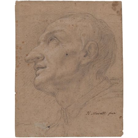 Carlo Maratti (attribuito a) (Camerano, 1625 - Roma, 1713) 
Studio per testa di un prelato 
 