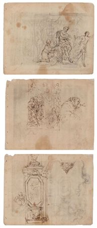 
Tre studi  artista romano del XVII secolo
 