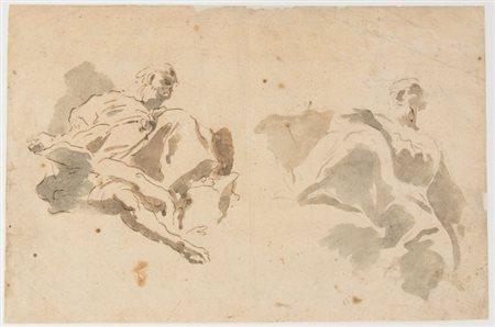 Giovanni Raggi (attribuito a) (Bergamo, 1712 - 1793) 
Studio con due figure sulle nuvole  
 
