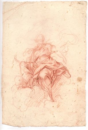 Carlo Bartolomeo Borsetti (attribuito a) (Boccioleto, 1698 - 1759) 
Studio di una figura seduta sulle nuvole 
 