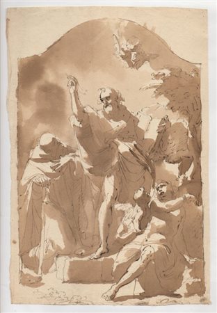  
Scena con un profeta e due figure scuola bolognese del XVIII secolo
 