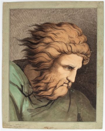 Johann Heinrich Wilhelm Tischbein (1751 - 1829) 
Testa virile, da Raffaello 
 