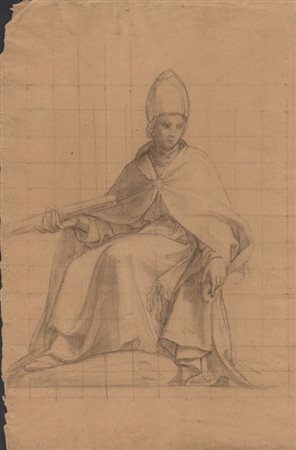 Pietro Gagliard (Roma, 1809 - Frascati, 1890) 
Studio per una figura di vescovo 
 