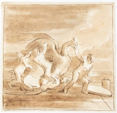 Fortunato Duranti (Montefortino, 1787 - 1863) 
Cigno con i putti 
 