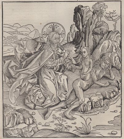 Albrecht  Dürer (attribuito a) (Norimberga, 1471 - 1528) 
Creazione di Eva, da Liber Chronicarum 
 