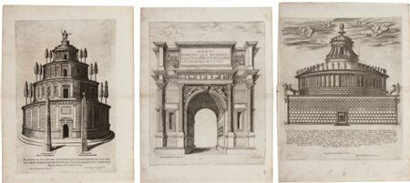  
Sepolcro di Adriano | Arco di Tito | Sepolcro di Augusto, da Speculum Romanae Magnificentiae 
 