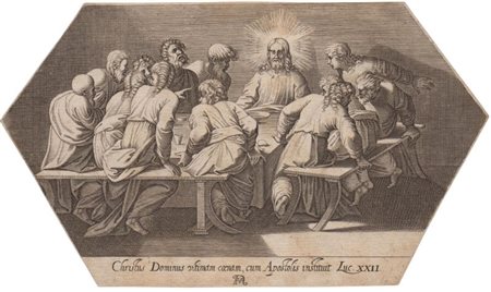 Francesco Villamena (1565 - 1624, ) 
Ultima cena, da Raffaello 
 