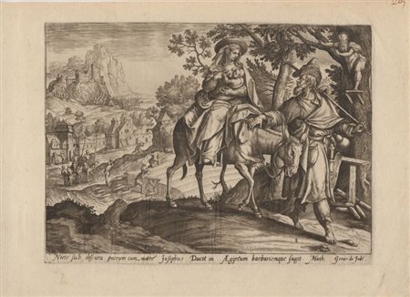 Gerard de Jode (1516 ca. - 1591) 
Fuga in Egitto 
 