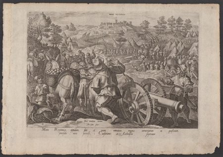 Philip Galle (1537 - 1612) 
Mons Regionis oppidum... (Assedio di Monteriggioni), da Giovanni Stradano 
 