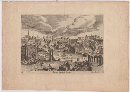 Philip Galle (bottega di) (1537 - 1612) 
Forum bohrium Romae, da Hendrick van Cleve III 
 