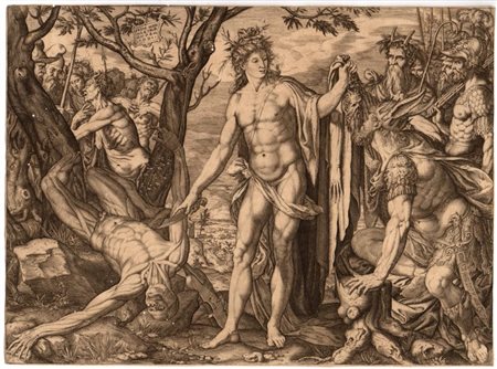 Melchior Meier ( - fl. 1582, ) 
Apollo e Marsia e il giudizio di Mida 
 