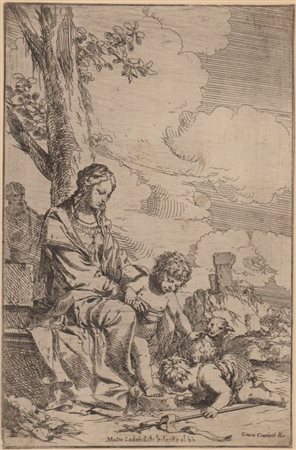 Giulio Carpioni (Venezia, 1613 - Vicenza, 1679) 
Madonna col Bambino e san Giovannino 
 