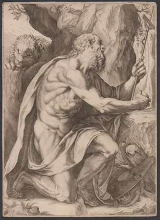 Agostino Carracci - Francesco Brizio (Bologna, 1557 - Parma, 1602) , (Bologna, c. 1574 - 1623) 
San Girolamo 1602 ca.
 