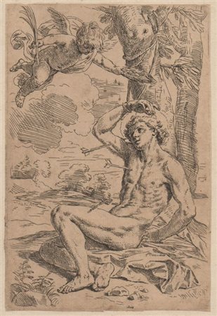 Simone Cantarini Il Pesarese (Pesaro, 1612 - Verona, 1648) 
San Sebastiano 
 