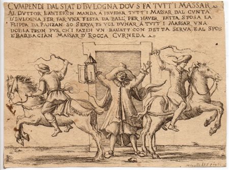 Giuseppe Maria Mitelli (1634 - 1718) 
Cumpendi dal Stat di Bulogna dov s'fa tutt i massar ... 
 