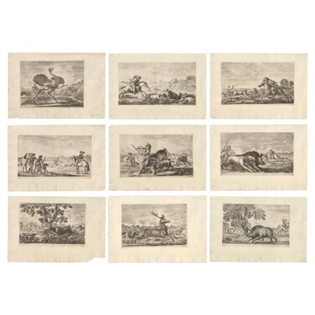 Stefano della Bella (Firenze, 1610 - 1664) 
Cacce di varii animali 
 
