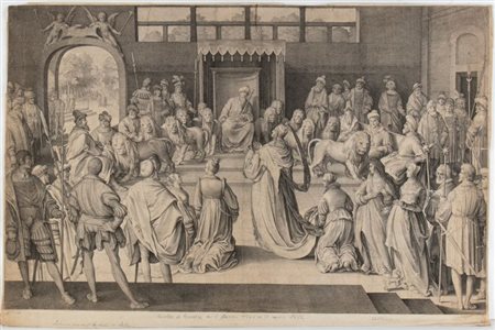 Nicolas de Bruyn (1571 - 1656) 
La regina di Saba davanti a Salomone 
 