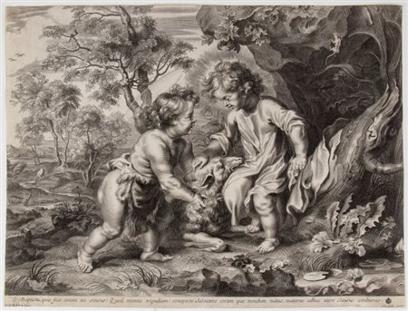 Cornelis Galle I (1576 - 1650) 
Il Bambino Gesù e San Giovannino, da Pieter Paul Rubens 
 