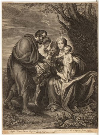 Schelte Adamsz. Bolswert (Bolsward, 1586 - Anversa, 1659) 
Sacra Famiglia, da Anthony van Dyck 
 
