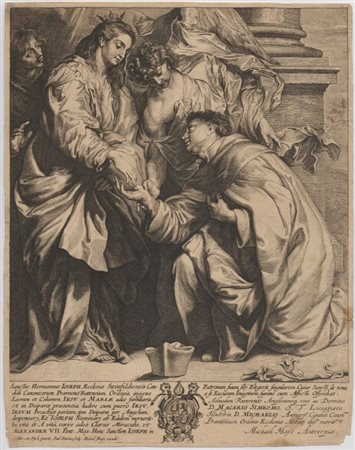 Paulus Pontius (1603 - 1603) 
Ermanno Giuseppe di Colonia inginocchiato davanti alla Vergine, da Anthony van Dyck 
 