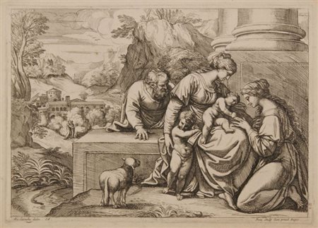 Jean Pesne (Rouen, 1623 - Parigi, 1700) 
Il Matrimonio mistico di Santa Caterina, da Annibale Carracci 
 