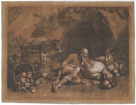 Francesco Londonio (Milano, 1723 - 1783) 
Vecchio sdraiato appoggiato ad un sacco 
 