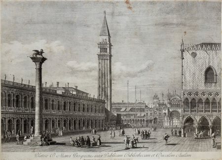 Antonio Visentini (1688 - 1782) 
Plateae D. Marci Prospectus inter Publicam Bibliothecam et Ducalem Aulam, da Antonio Canal 
 