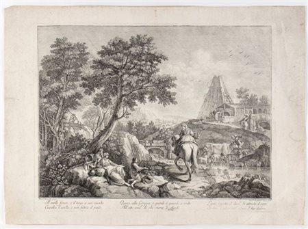 Giuliano Giampiccoli (Belluno, 1703 - 1759) 
Il molle fianco,e il tergo a noi rivolto..., da Francesco Zuccarelli  
 