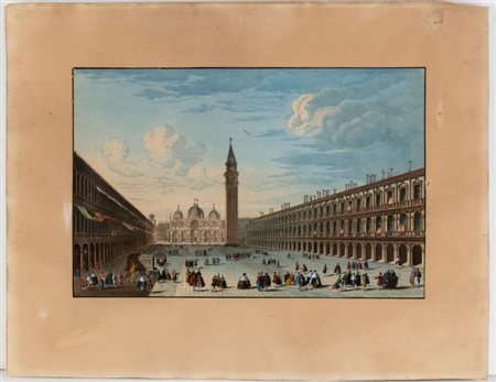 Giambattista Brustolon (1718 - 1796) 
Piazza San Marco verso la Basilica e il Campanile  
 