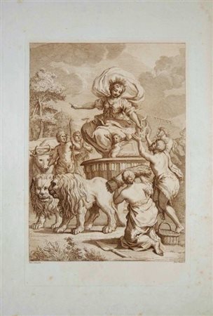 Giuseppe Zocchi (Firenze, 1716 - 1767) 
Offerte a Ceres, da Pietro da Cortona 
 