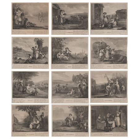Angelo Zaffonato - Pietro Zancon - Antonio Zecchin (Bassano, fl. 1780 - 1835) , (Bassano, 1772 - 1807) , (Bassano, c. 1785 - 1795 fl., ) 
Dodici mesi, da William Hamilton 
 