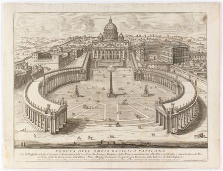 Giovanni Battista Falda (Valduggia, 1643 - Roma, 1678) 
Veduta dell'Ampia Basilica Vaticana... 
 